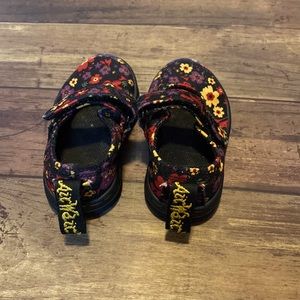 Cute little Mary Jane Floral Doc Martens Velcro toddler shoes